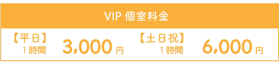 VIP ROOM 個室利用料金